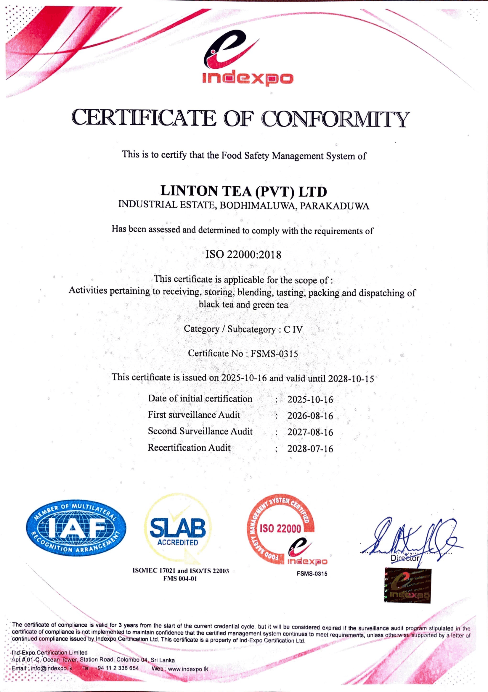 Certificate